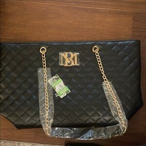 Badgley Mischka Tote Bag with Gold Chain NWT